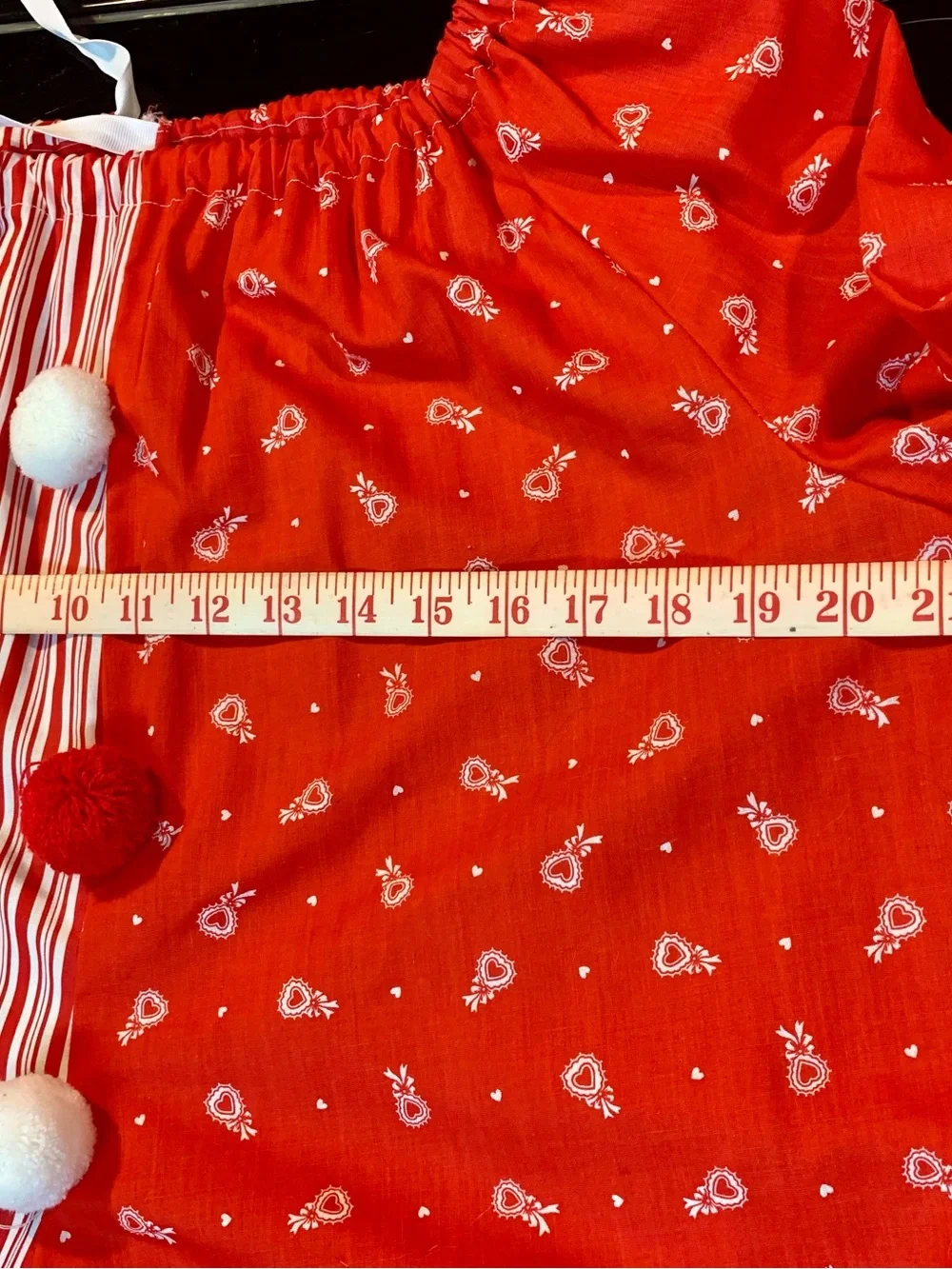 Vintage Handmade Red White Striped Clown Costume w/Collar & Hat - Youth (5-8 yr)